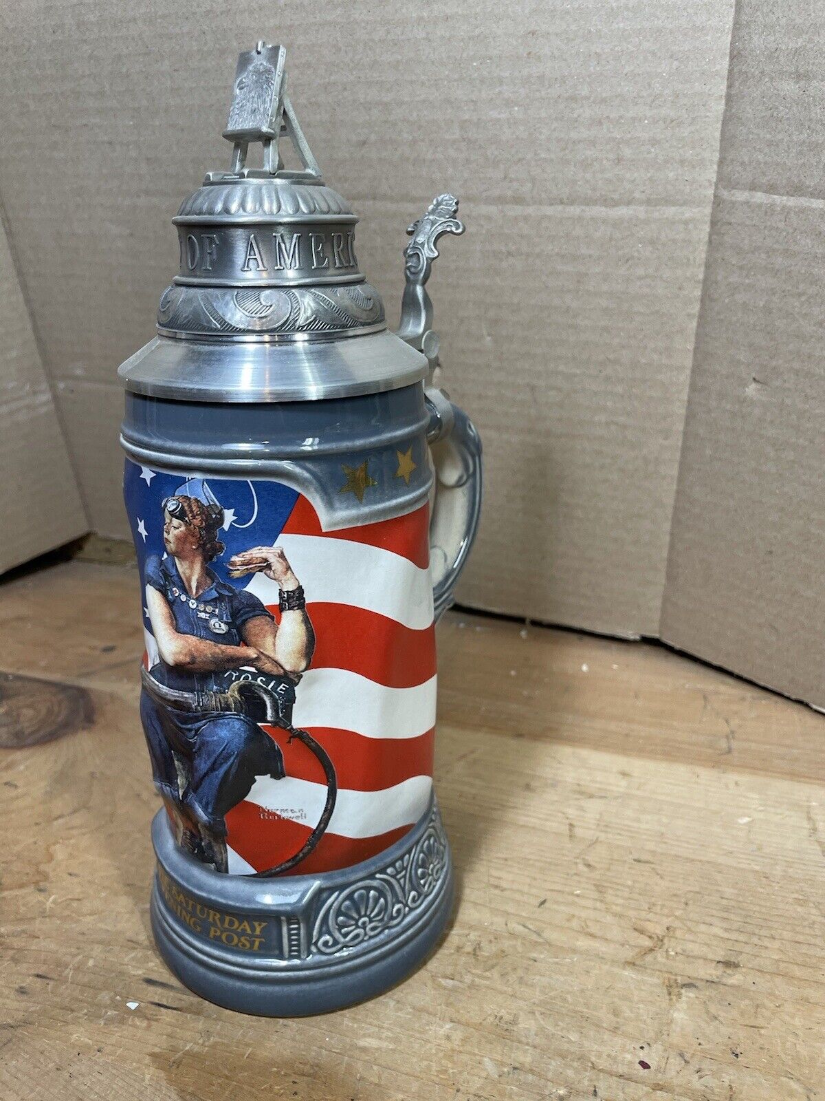 The Saturday Evening Post Rosie The Riveter Beer Stein Made In Germany