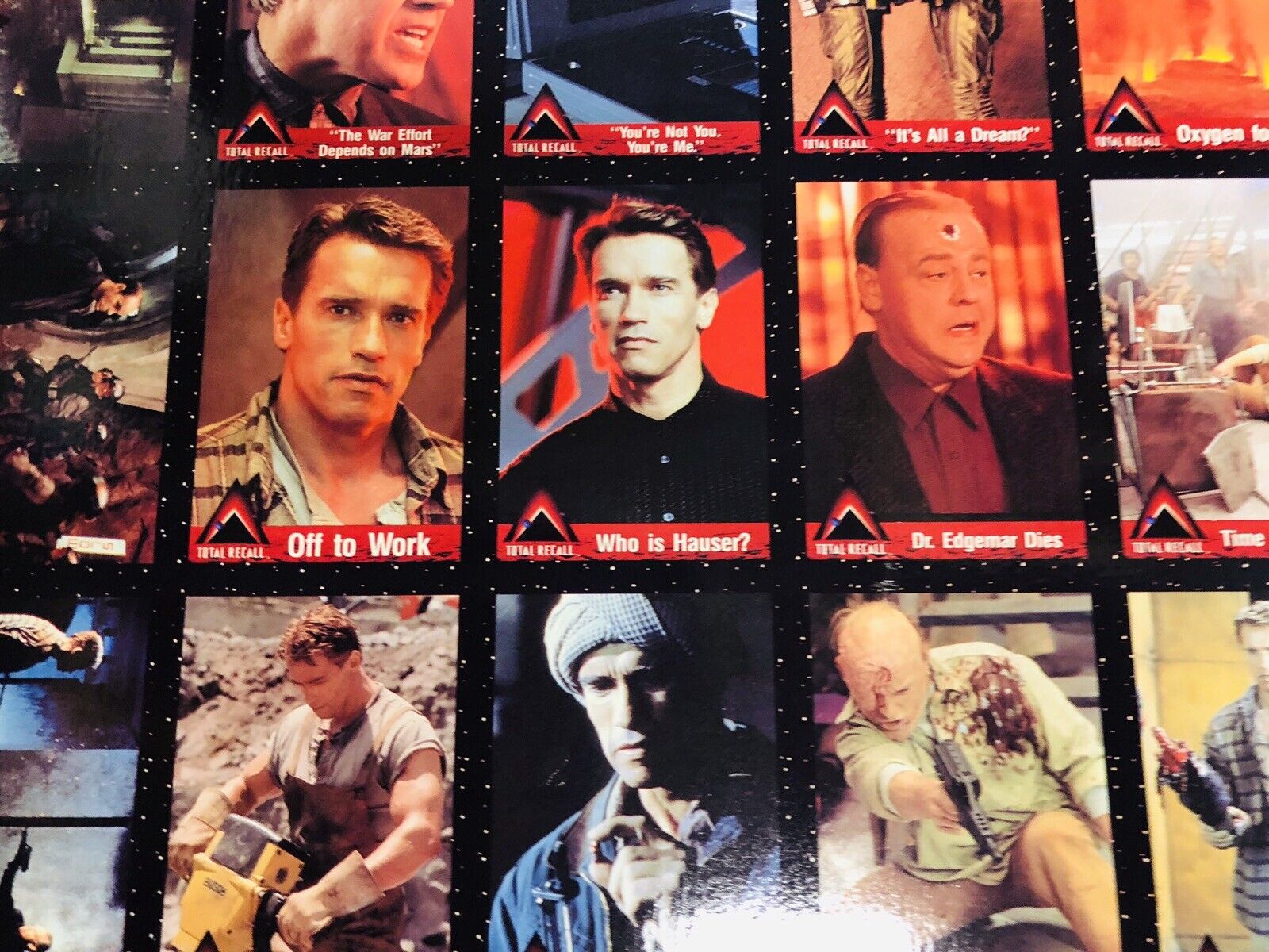 Total Recall Limited Issued  Cards Rare Uncut Cards Sheet 1990