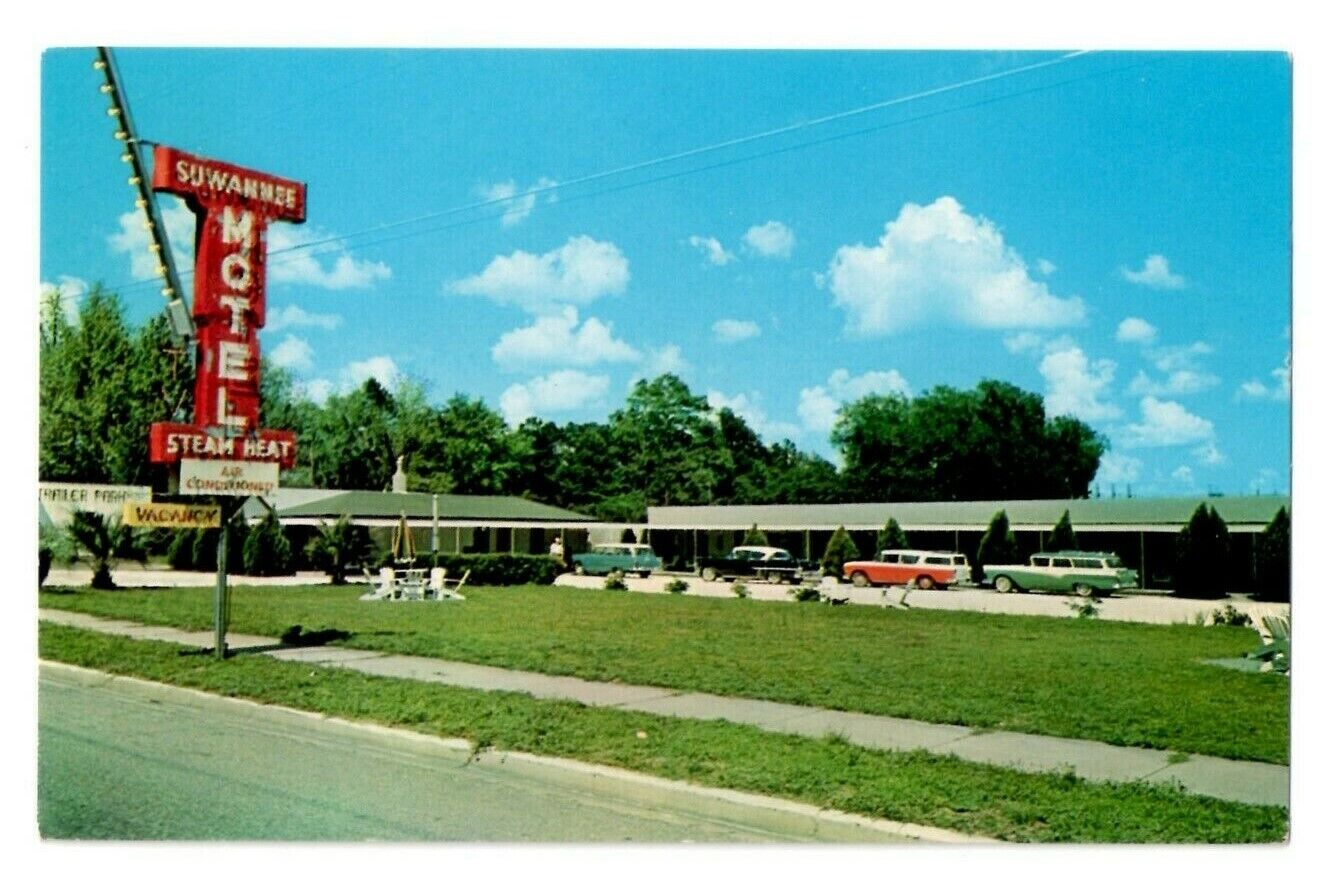 Suwannee Motel Jasper, FL 1950's Chevy Nomad Ford Steam Heat Vacancy UnPost