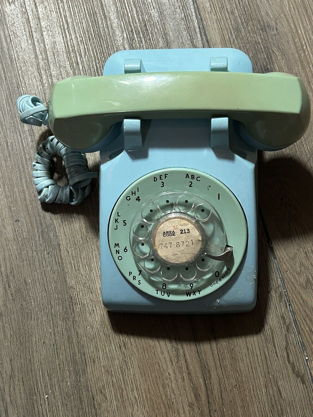 Vintage WESTERN ELECTRIC 500 TEAL / GREEN Rotary Desktop Telephone  NOT TESTED