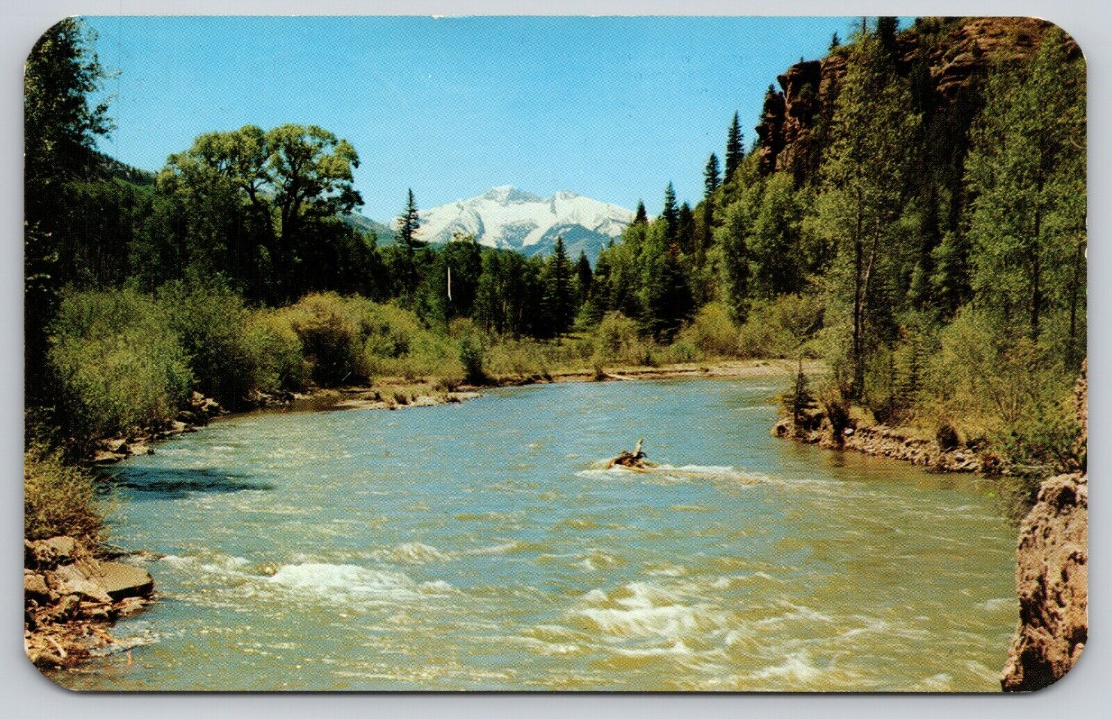 Postcard CO Glenwood Springs Chair Mountain And Crystal River A6