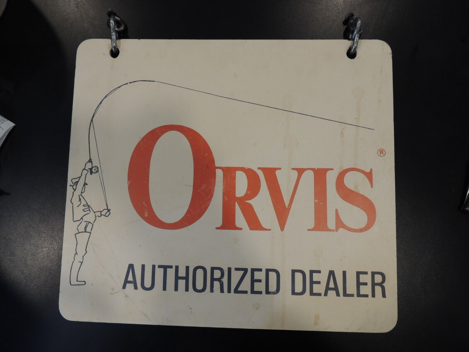 Orvis Authorized Dealer Vintage Fly Fisherman Fishing Rod Reel Sign