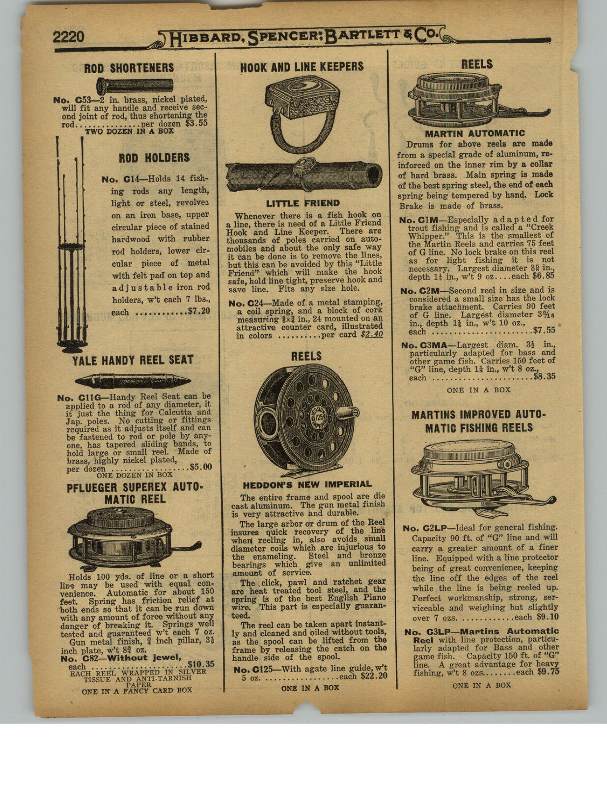 1929 PAPER AD Heddon's New Imperial Martin Pflueger Automatic Fishing Reel