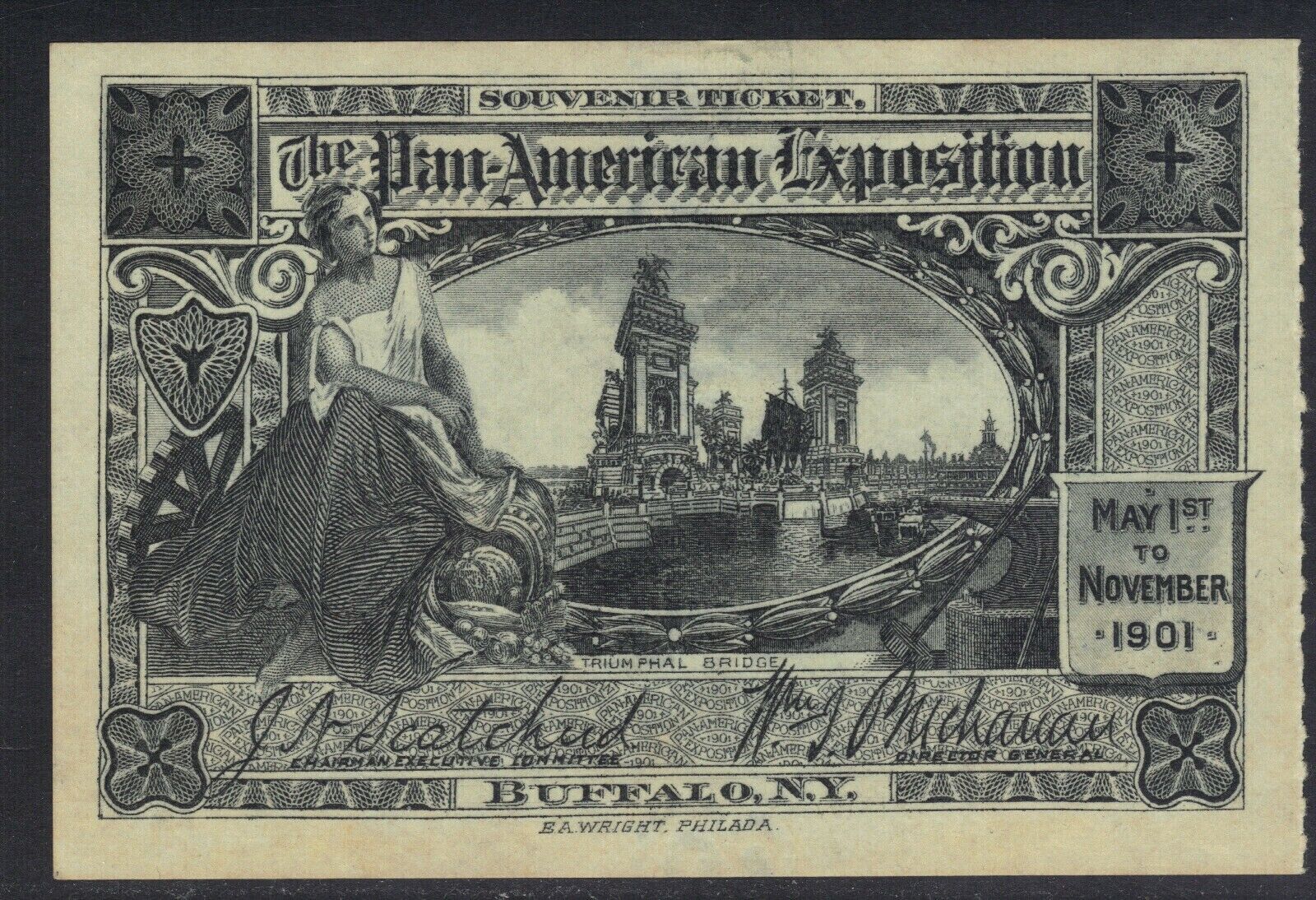 1901 Pan-American Expo Buffalo, NY - Souvenir  Admission Ticket 