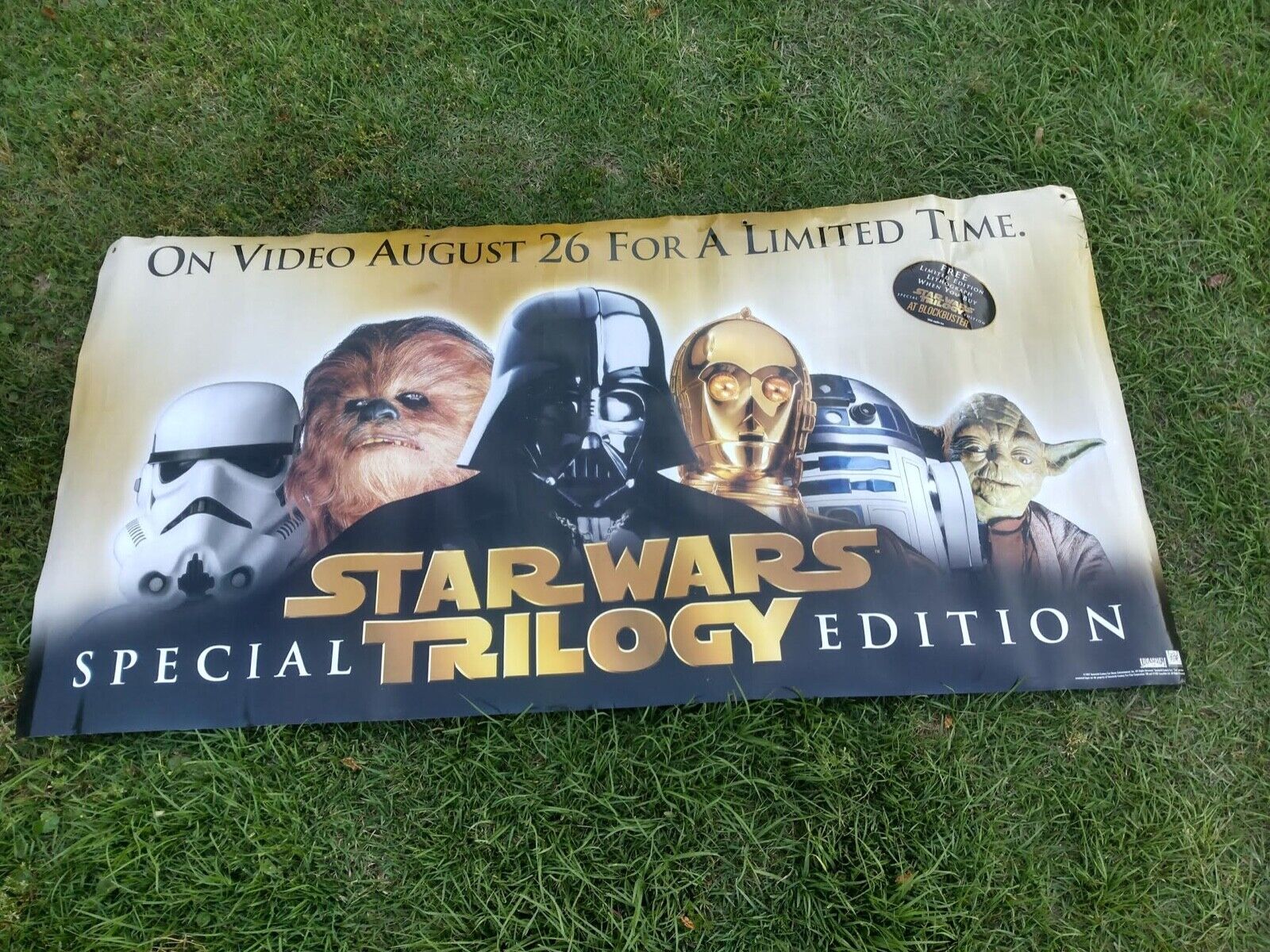 Vintage Star Wars VHS Trilogy Promo 20th Century Fox Blockbuster Video Banner 