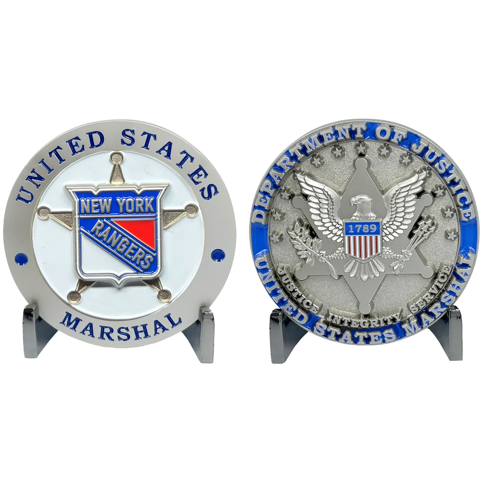 EL12-003 Rare Hockey United States NY NJ US Marshal Challenge Coin Southwest Dis