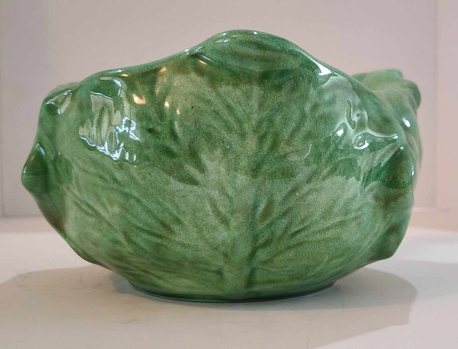 Vintage Holland Ceramic Cabbage Lettuce Bowl Serving Dish,  Missing Lid,  1983