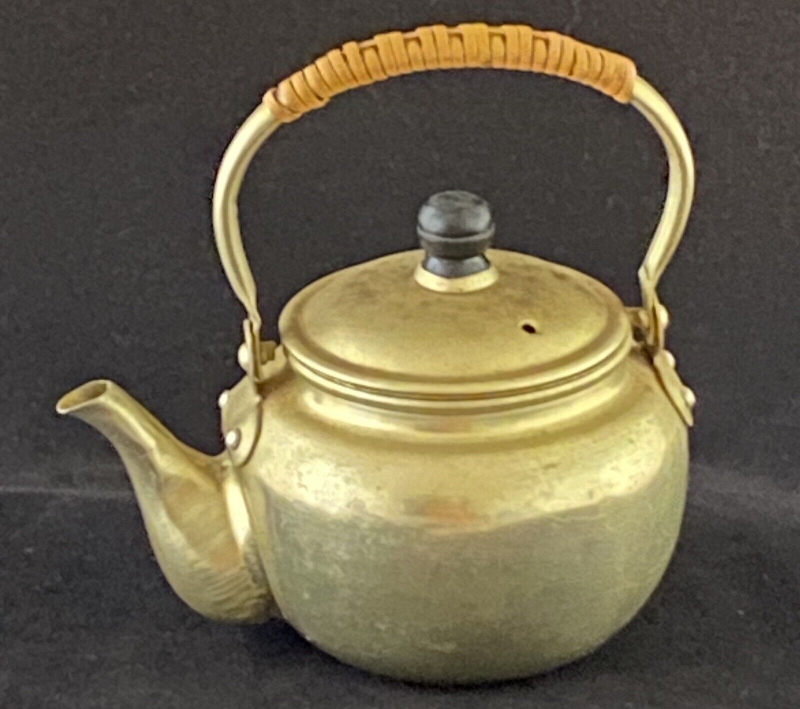 Authentic 1950’s Small Japanese Anodized Aluminum Teapot W Strainer Infuser