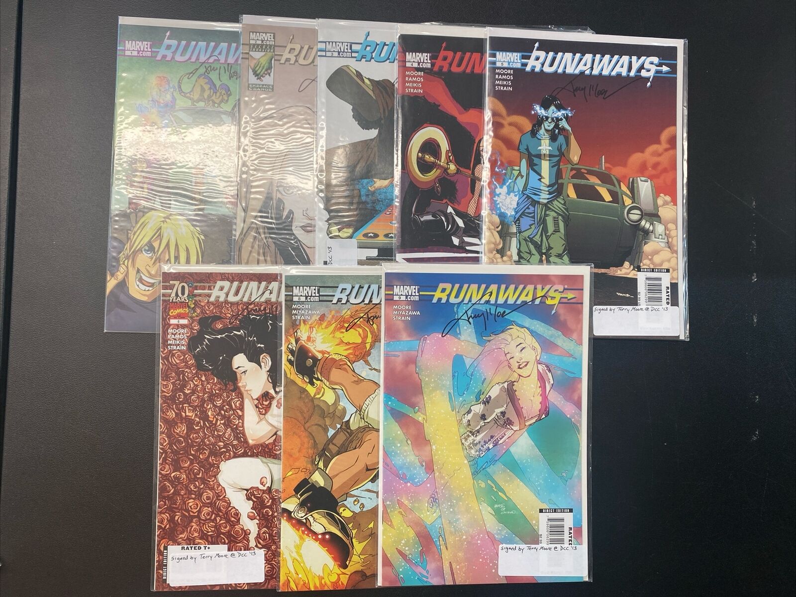 Runaways (2008) #1-9 (missing #7) ALL ISSUES SIGNED BY TERRY MOORE NM