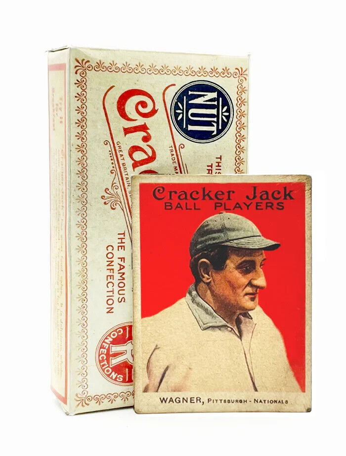 Cracker Jack Box Replica with 1914 Honus Wagner Baseball Card (Reprint) Vintage
