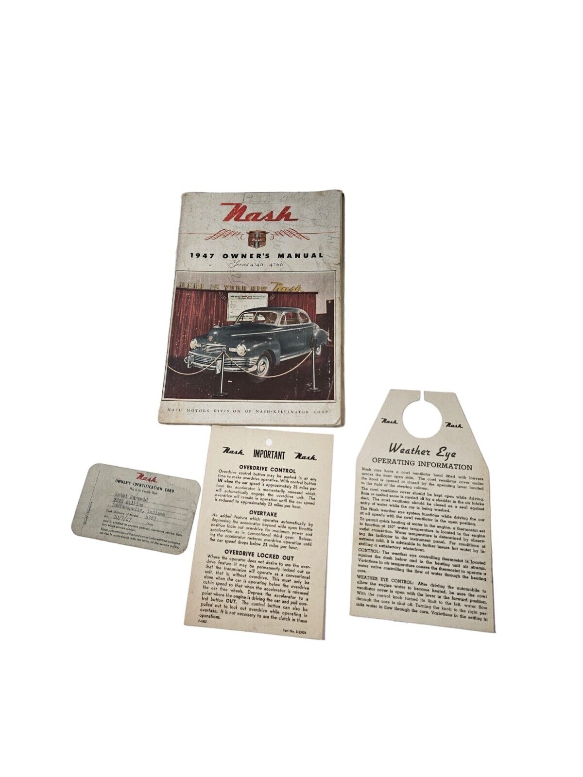 1947  Nash Owner's Manual And Ephemera
