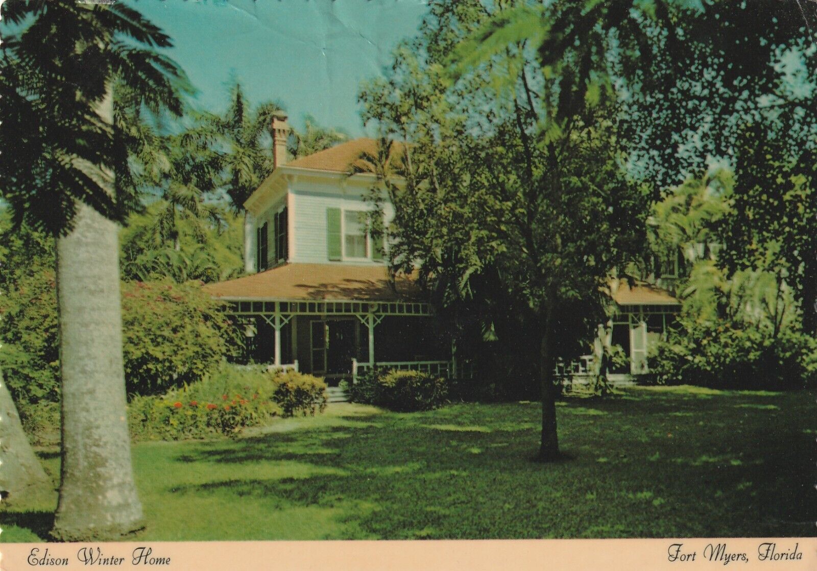 Vintage Postcard Fort Myers Florida Edison Winter Home Photograph Posted