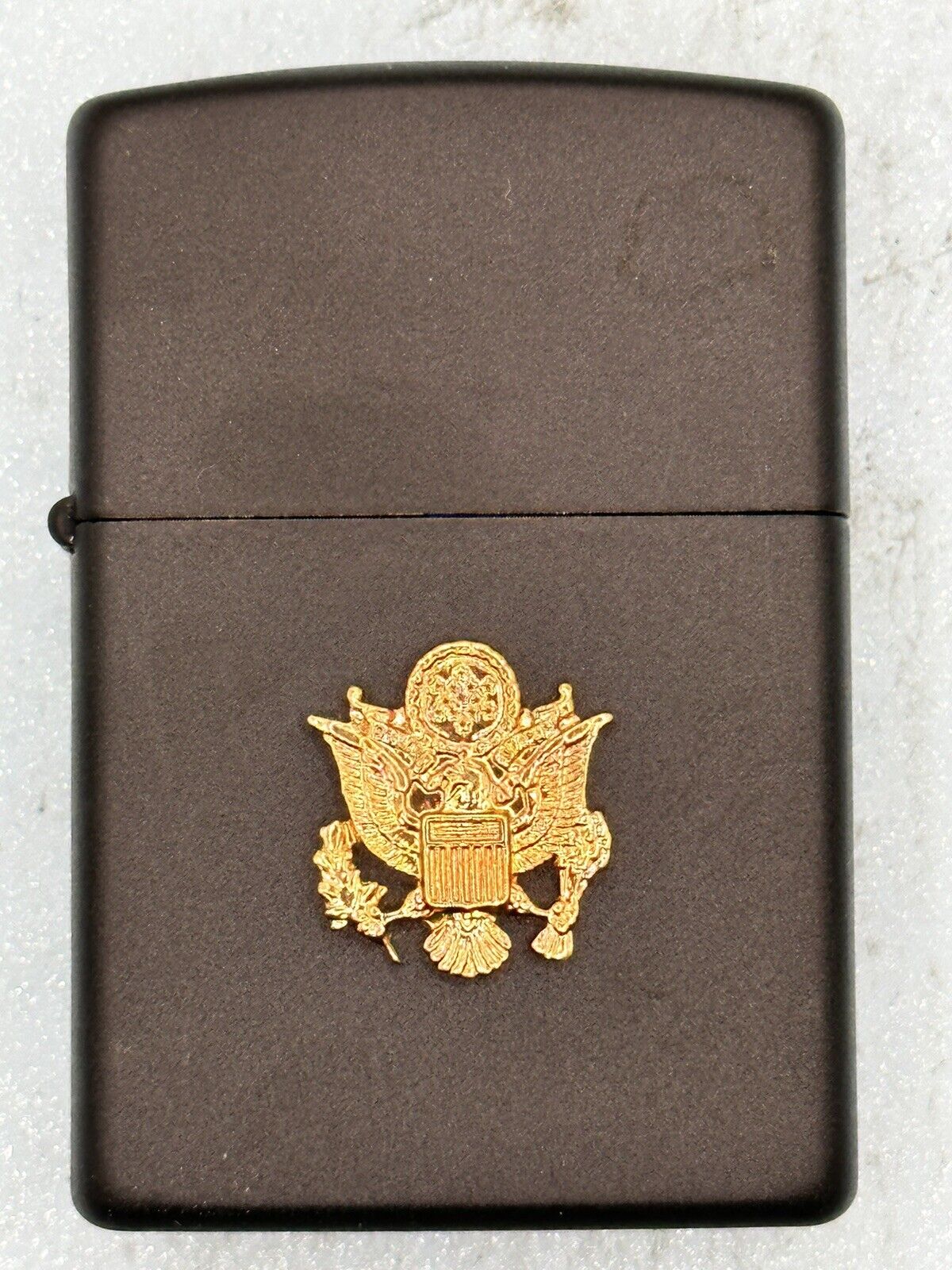 Vintage 1996 United States Army Eagle Emblem Black Matte Zippo Lighter NEW