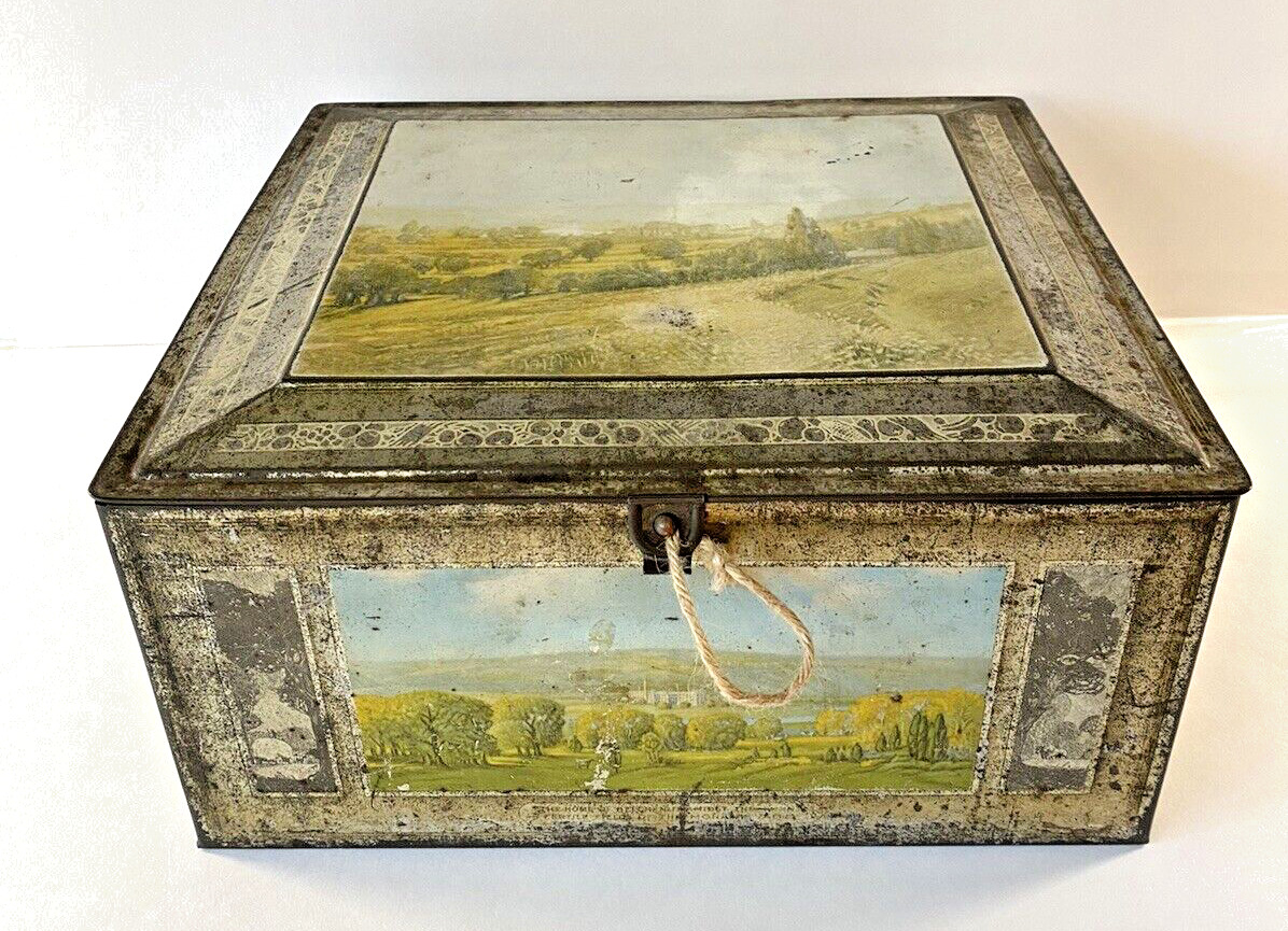Antique Lithograph Tin Chest Bread Box Beech Nut Co Mohawk Valley Canajoharie NY