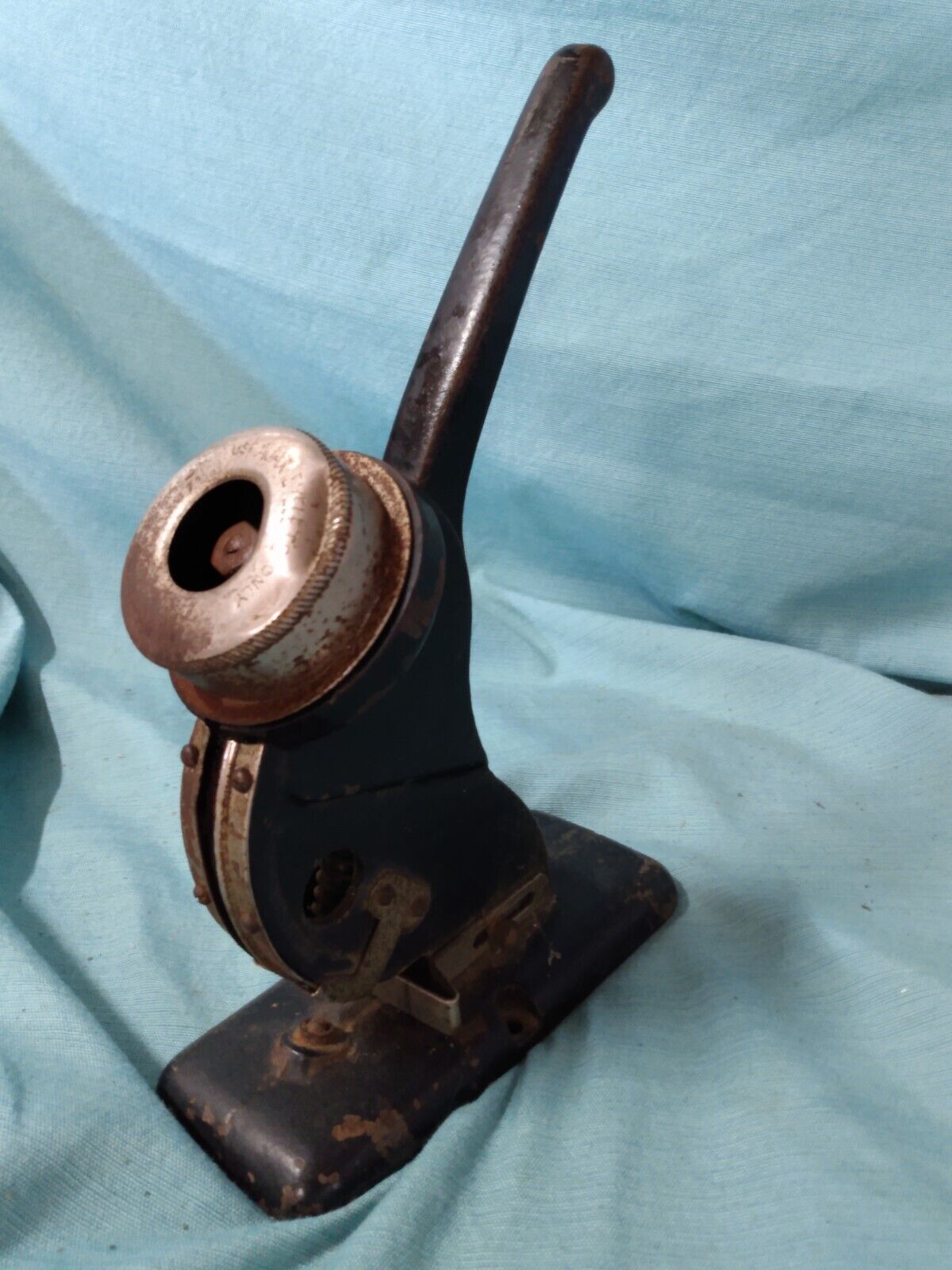 Antique Bates Ajax Eyelet Fastener Eyeleter Hand Press Punch Tool Cast Iron 