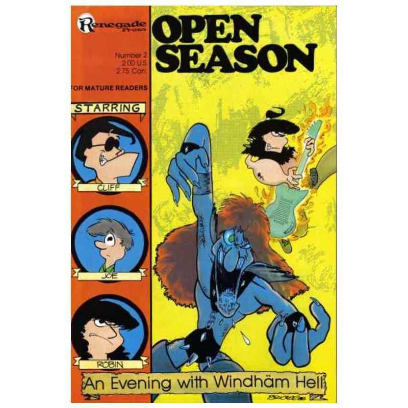 Open Season #2 in Near Mint minus condition. Renegade comics [f,