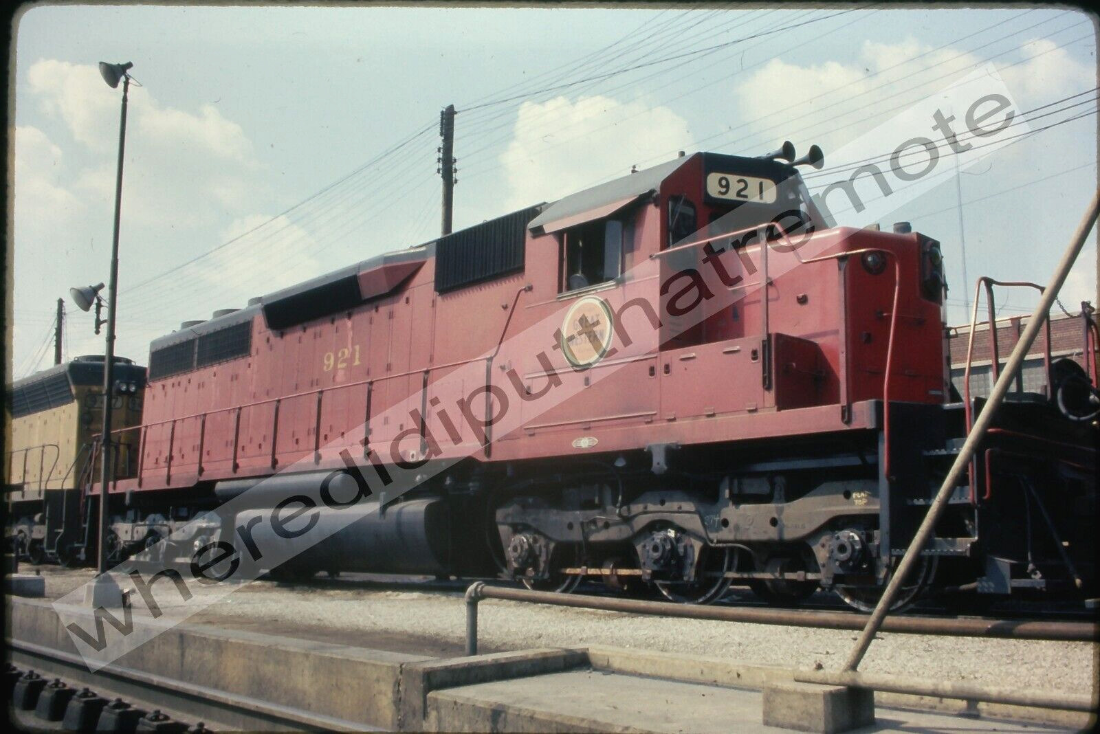 Original Slide Chicago Great Western GCW 921 EMD SD40 Proviso ILL 8-1969