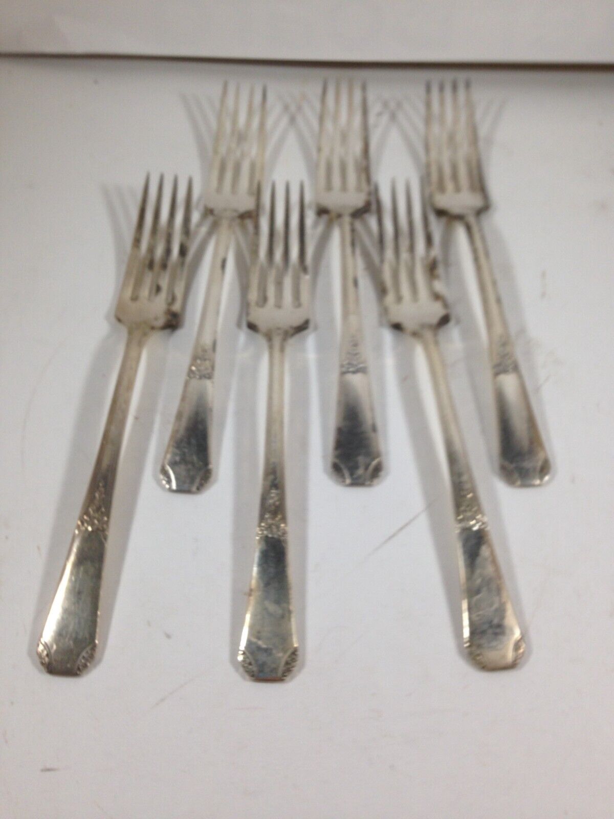 Set of 6 Vintage WM Rogers Oneida Sectional RIO Silverplate Dinner Forks