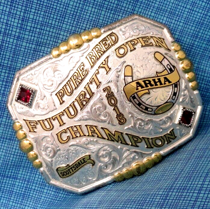 Gist Pure Bred Futurity Champion Trophy Belt Buckle 2015 ARHA Scottsdale .TAZ080