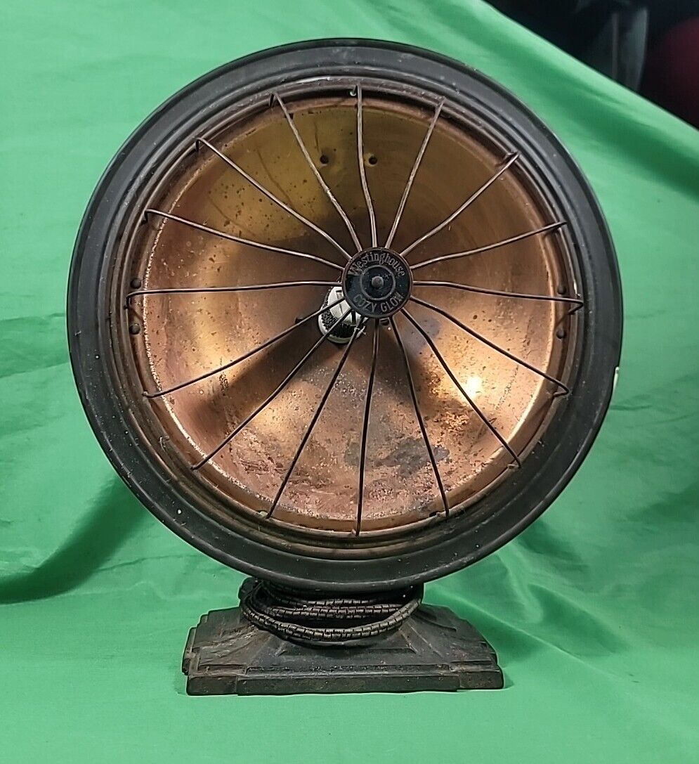 1900s Era Westinghouse \'Cozy Glow\' Vintage Heater 110v Antique Steampunk Copper