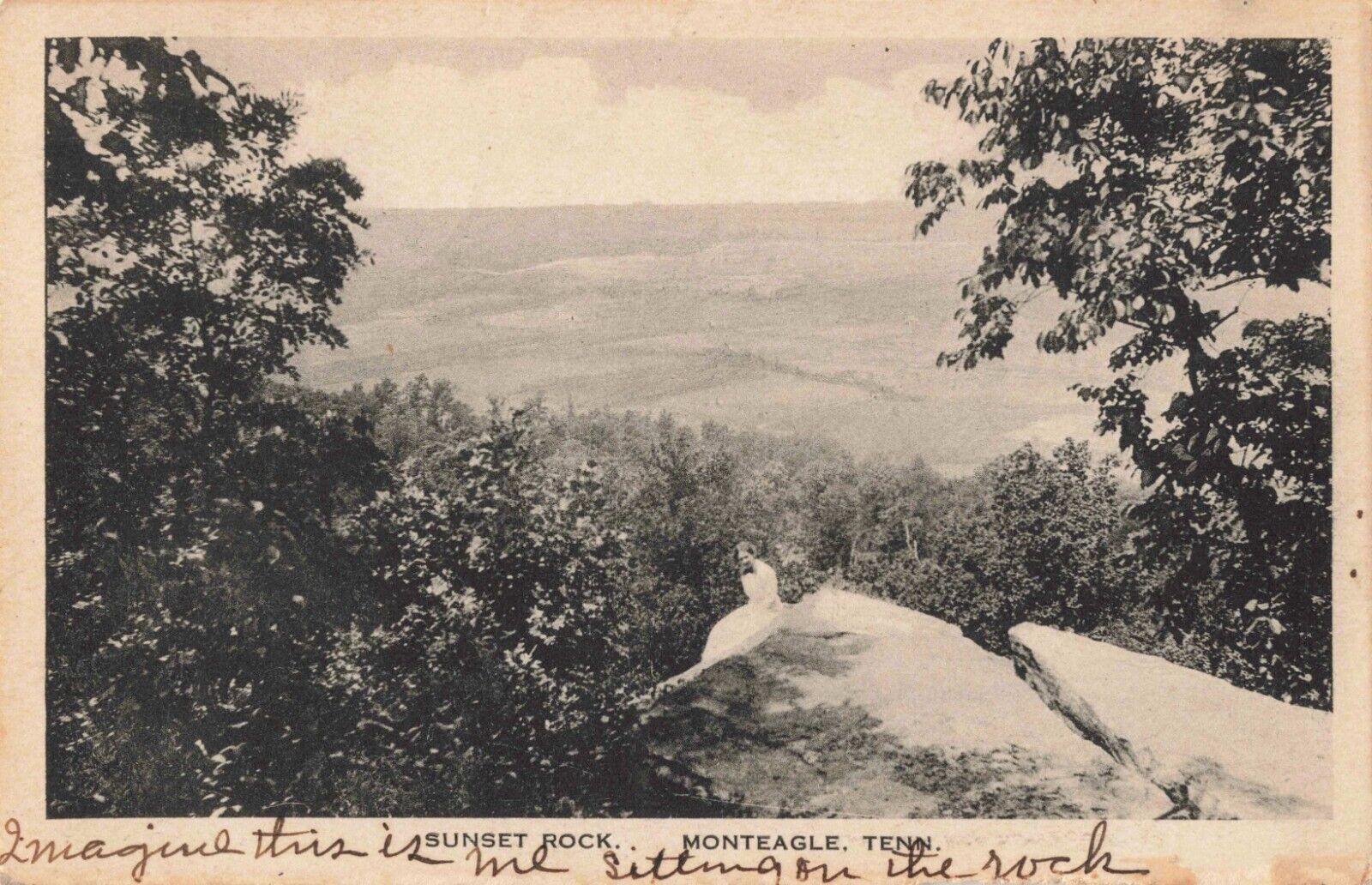 Sunset Rock Monteagle Tennessee TN Albertype Co. 1923 Postcard