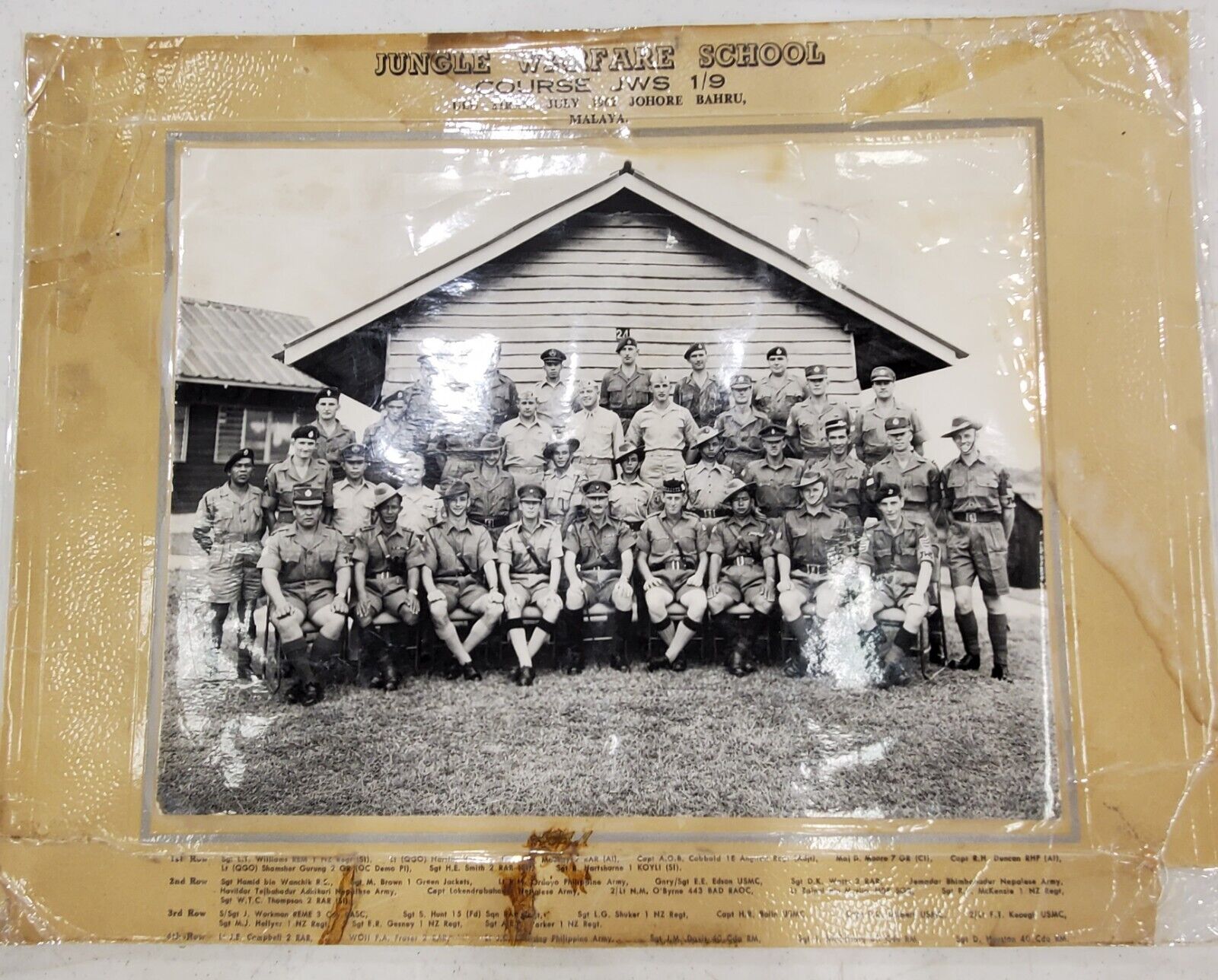 Pre Vietnam 1962 US Army Marine Jungle Warfare School Malaysia Photo L@@K
