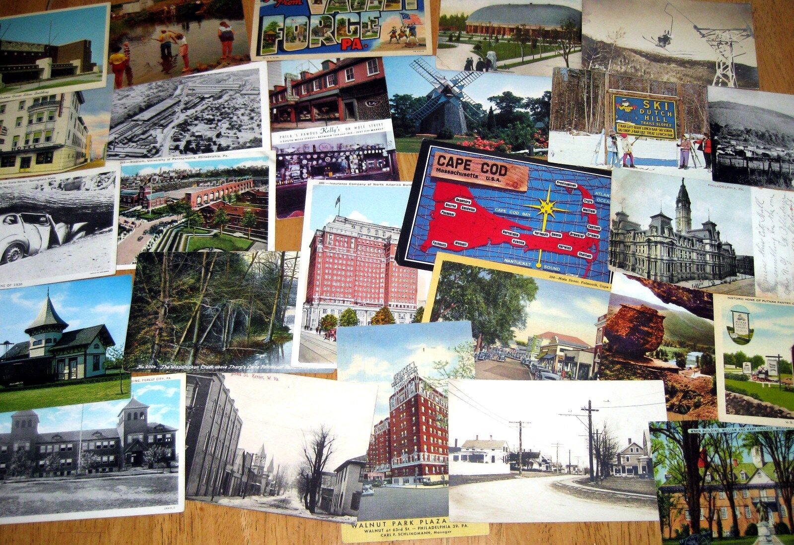 Lot of 40 Vintage postcards, Random cards from the 1910s to '80s, post cards