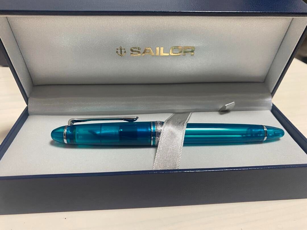 SAILOR x WANCHER Fountain Pen MF Pro color Aqua blue with Ink cartridge