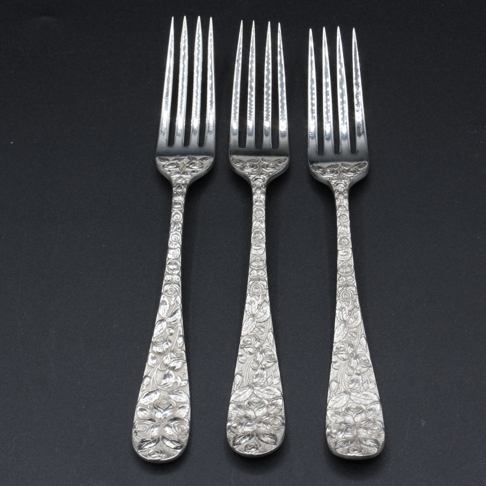 Lot of 3 Vintage Baltimore Rose by Schofield Sterling Silver Dinner Fork No Mono