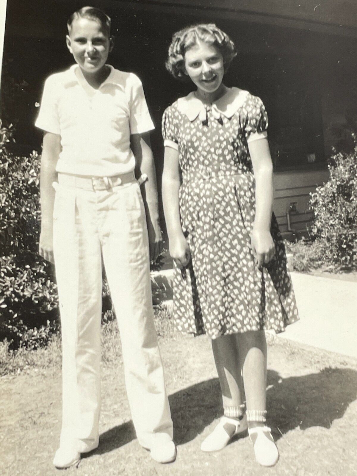 HF Photograph Girl With Boy Brother  1937
