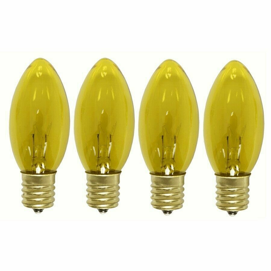 Sylvania - 4 Pack Outdoor Incandescent Yellow C9 Sparkle Bulbs