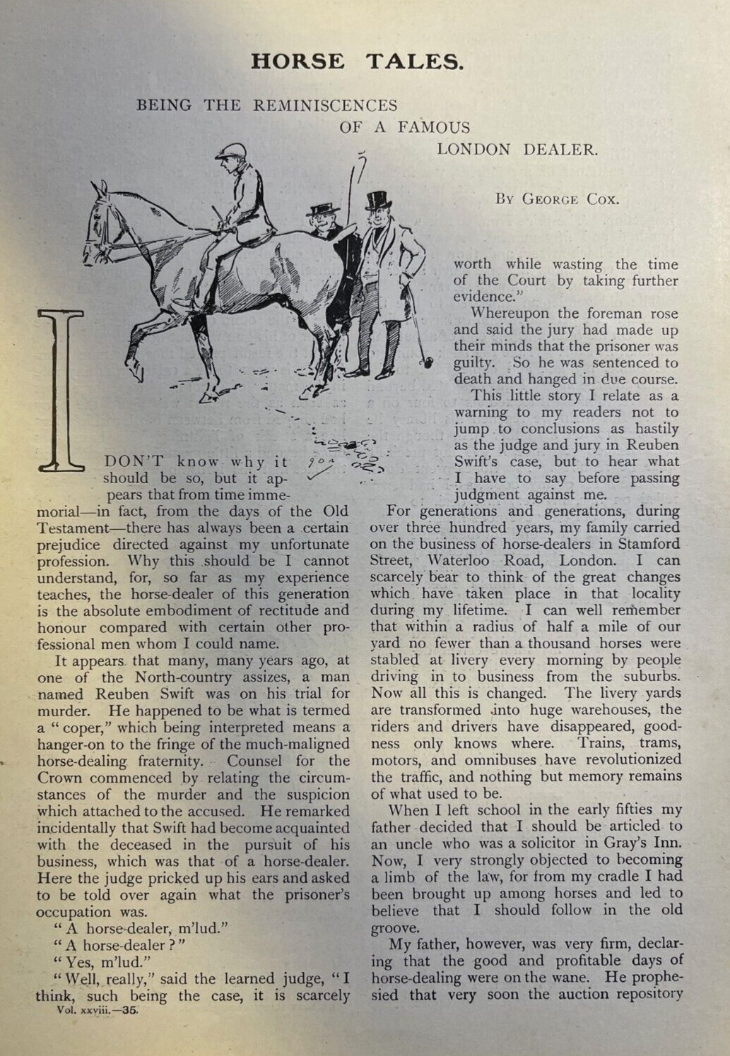 1904 Horse Tales By London Horse Dealer George Cox