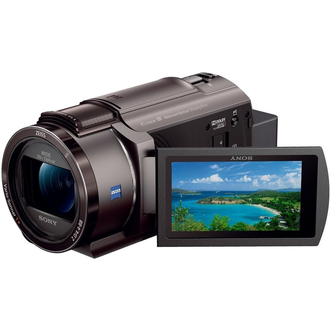 Sony 4K Video Camera Handycam Bronze Brown Built-In Memory 64Gb Fdr-Ax45A