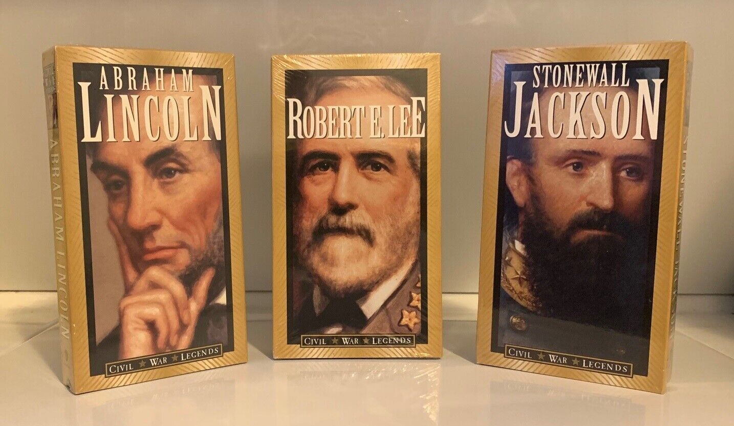 Lot of (3) Civil War Legends Lincoln / Robert E. Lee / Stonewall 1996 VHS Tapes