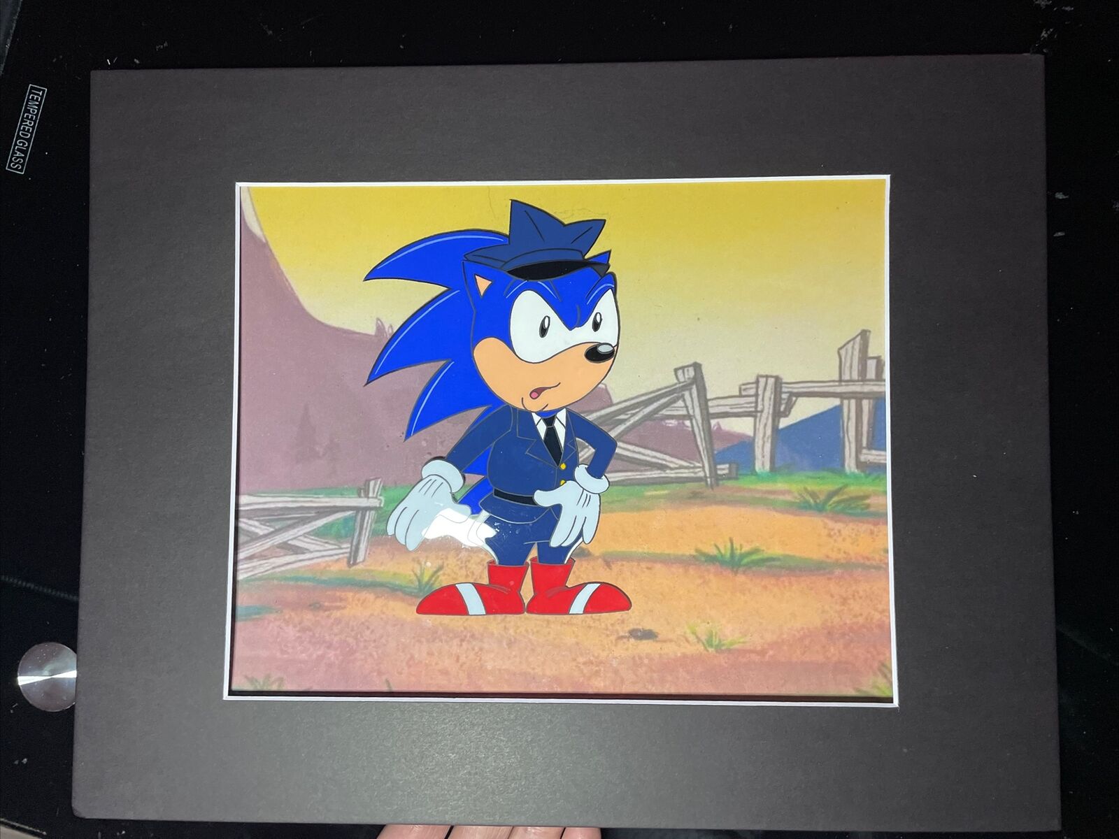 Sonic the hedgehog animation cel Nintendo Sega 90’s background Vtg Cartoons I14