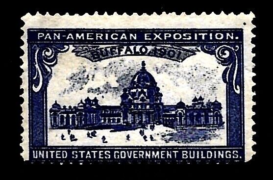 1901 Pan American Exposition BC112 BLUE M NG US GOVT BLDG Cincerella Stamp Expo