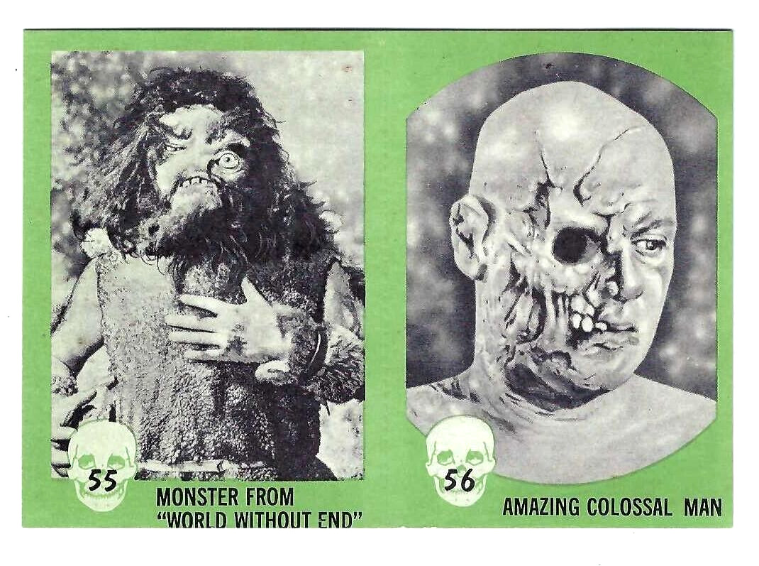 Horror Monster 1961 NU-CARDS GREEN #'S 55 & 56 UNCUT PANEL COLOSSAL MAN NR MT