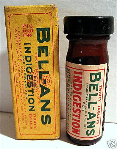 1940 Bell-ans Medicine Bottle Old Stock Orangeburg NY