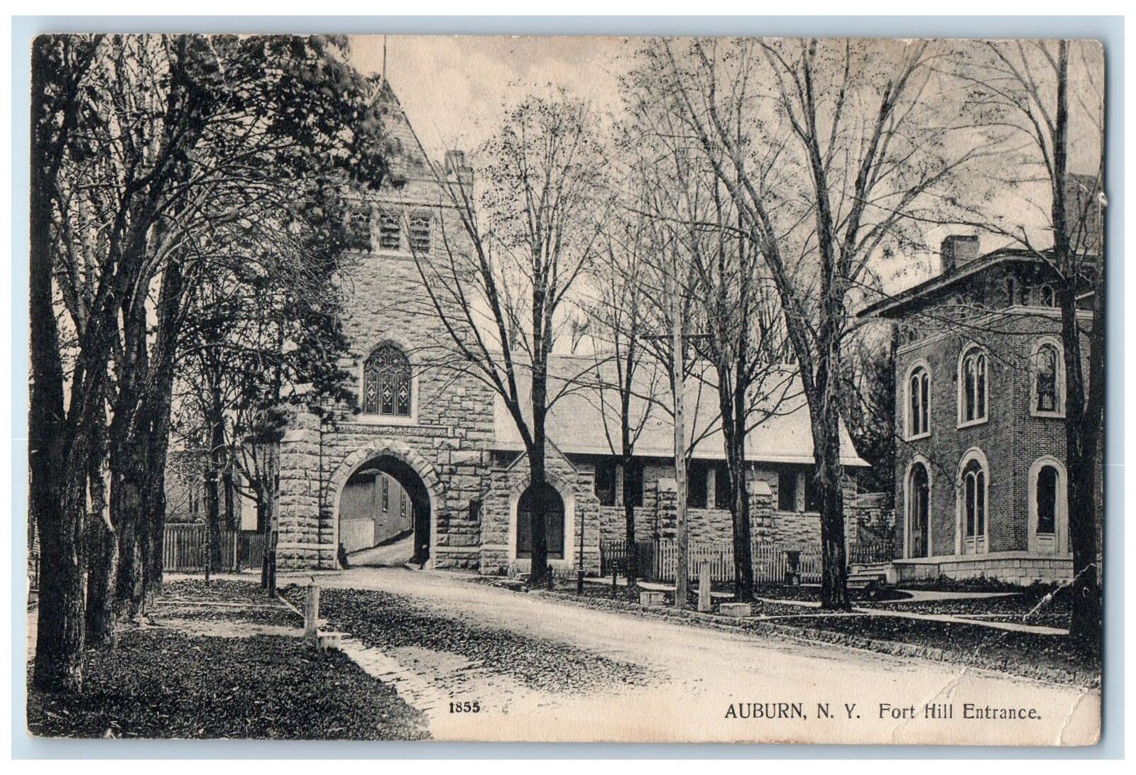 1908 Fort Hill Entrance Antique Scene Auburn New York NY Posted Postcard