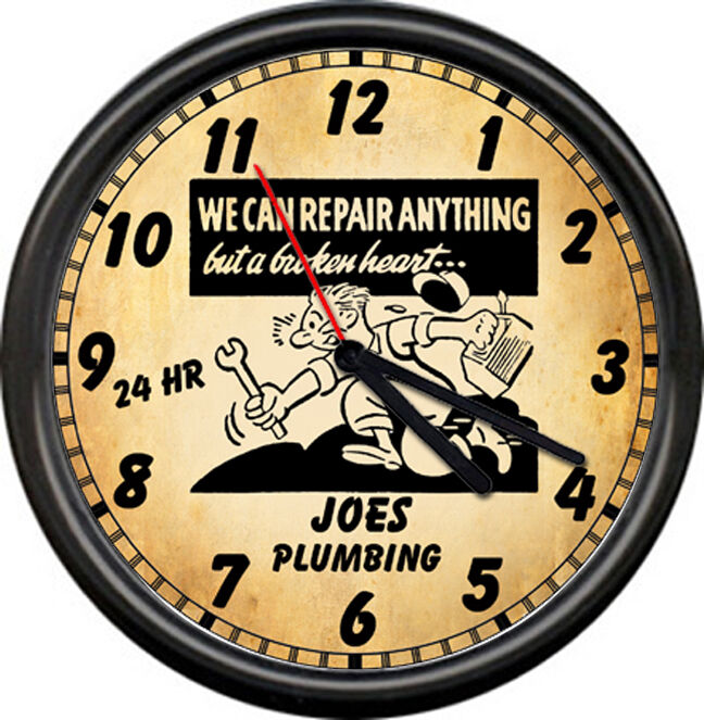 Plumbing Repair Personalized Vintage Plumber Wall Clock