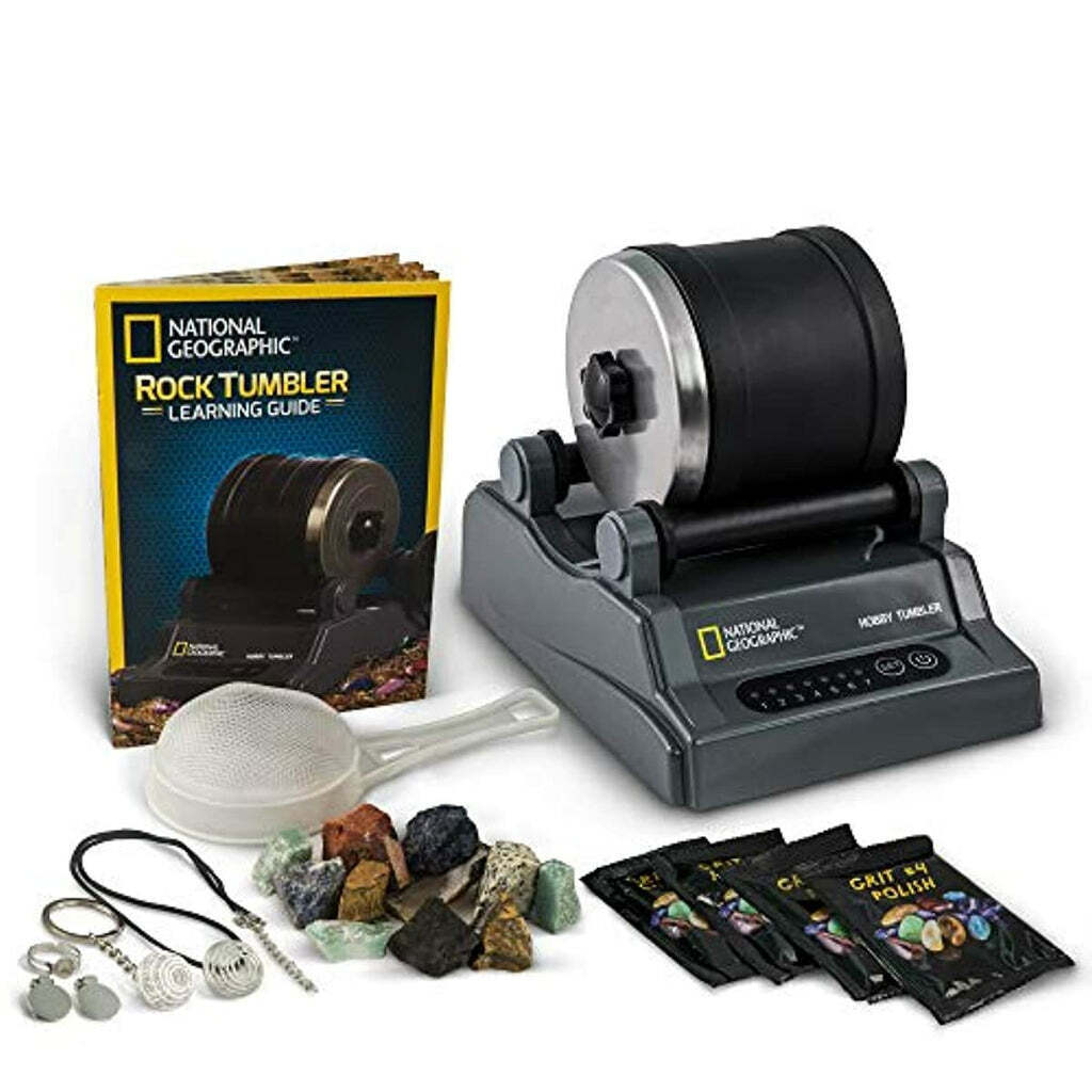 NATIONAL GEOGRAPHIC Hobby Rock Tumbler Kit - Includes Rough Gemstones
