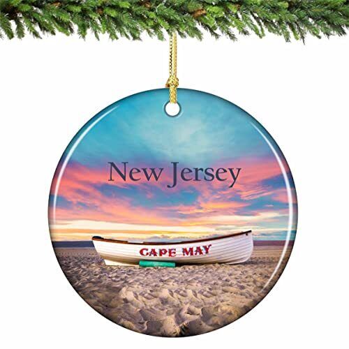 Cape May New Jersey Christmas Ornament Porcelain 2.75 Inches