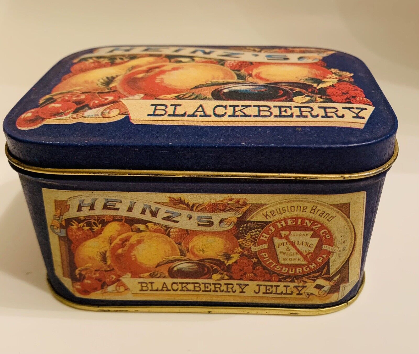 Heinz's Blackberry Jelly Vintage Small Metal Box Tin 1983 - GUC