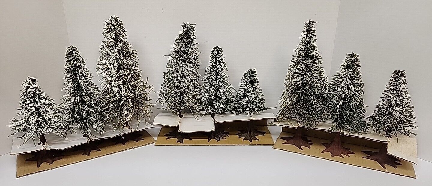 Vintage 3 Boxes Dept 56 Village Trees Frosted Norway Pines  #5175-6 Retired 
