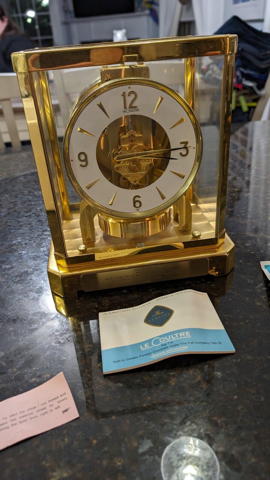 VINTAGE 60's JAEGER LE COULTRE ATMOS PERPETUAL CLOCK WITH ORIGINAL PACKAGING 