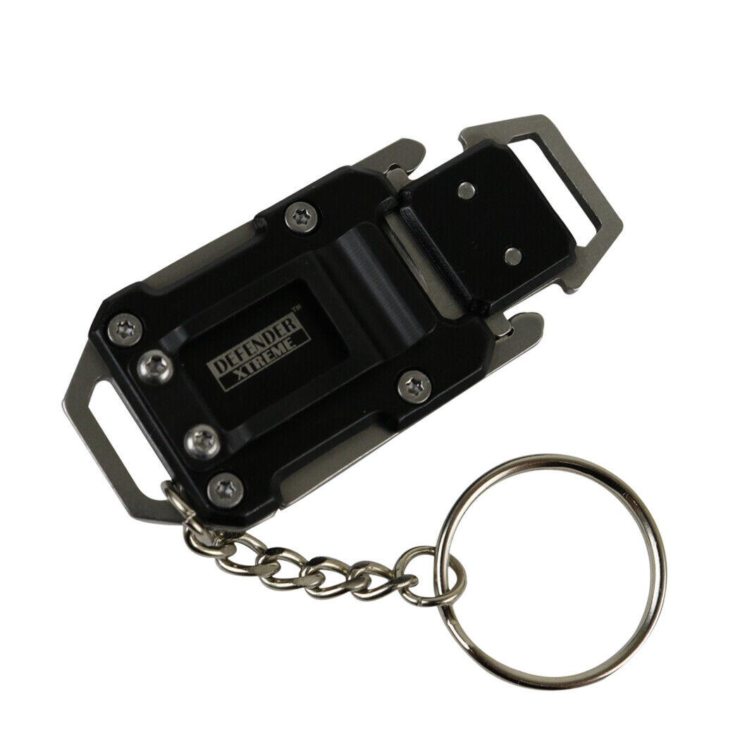 Defender-Xtreme Chain Keyring Mini Pocket EDC Knife Tactical Survival LED Light