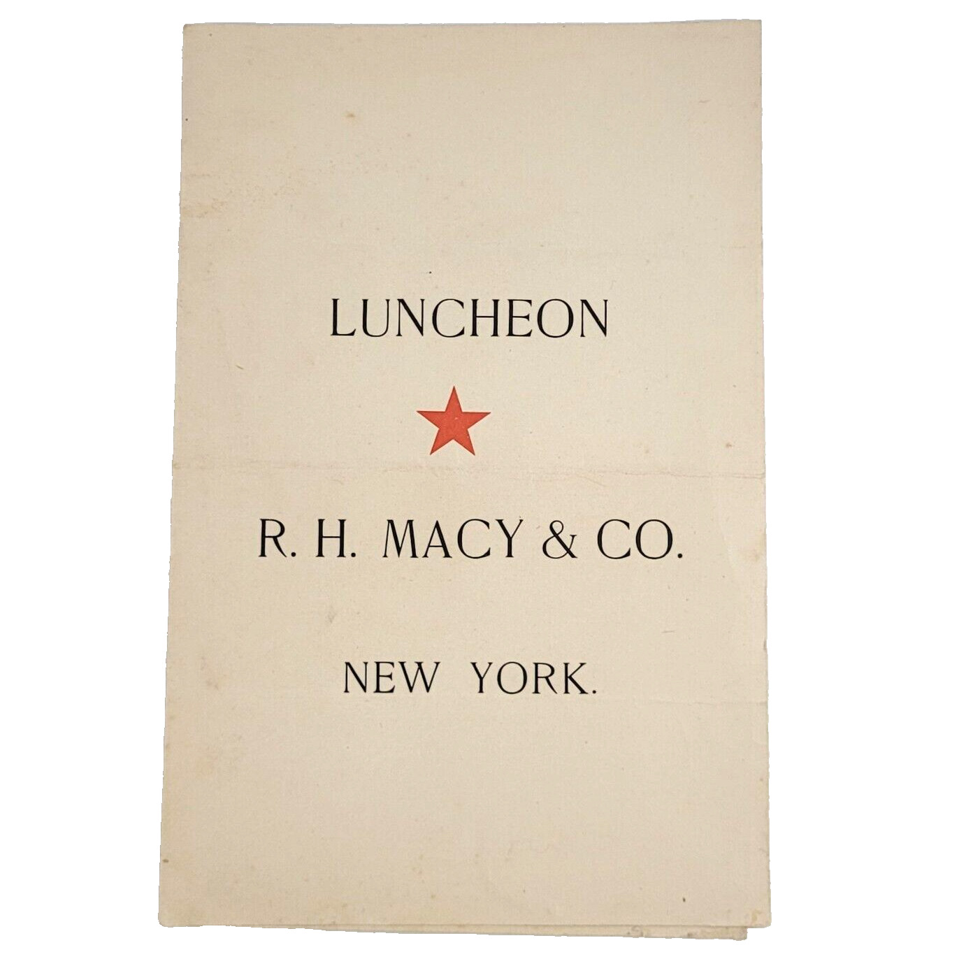 RARE c.1905 R.H. Macy & Co. Macy's NY Lunch Counter Menu Hand-Written Oyster VTG