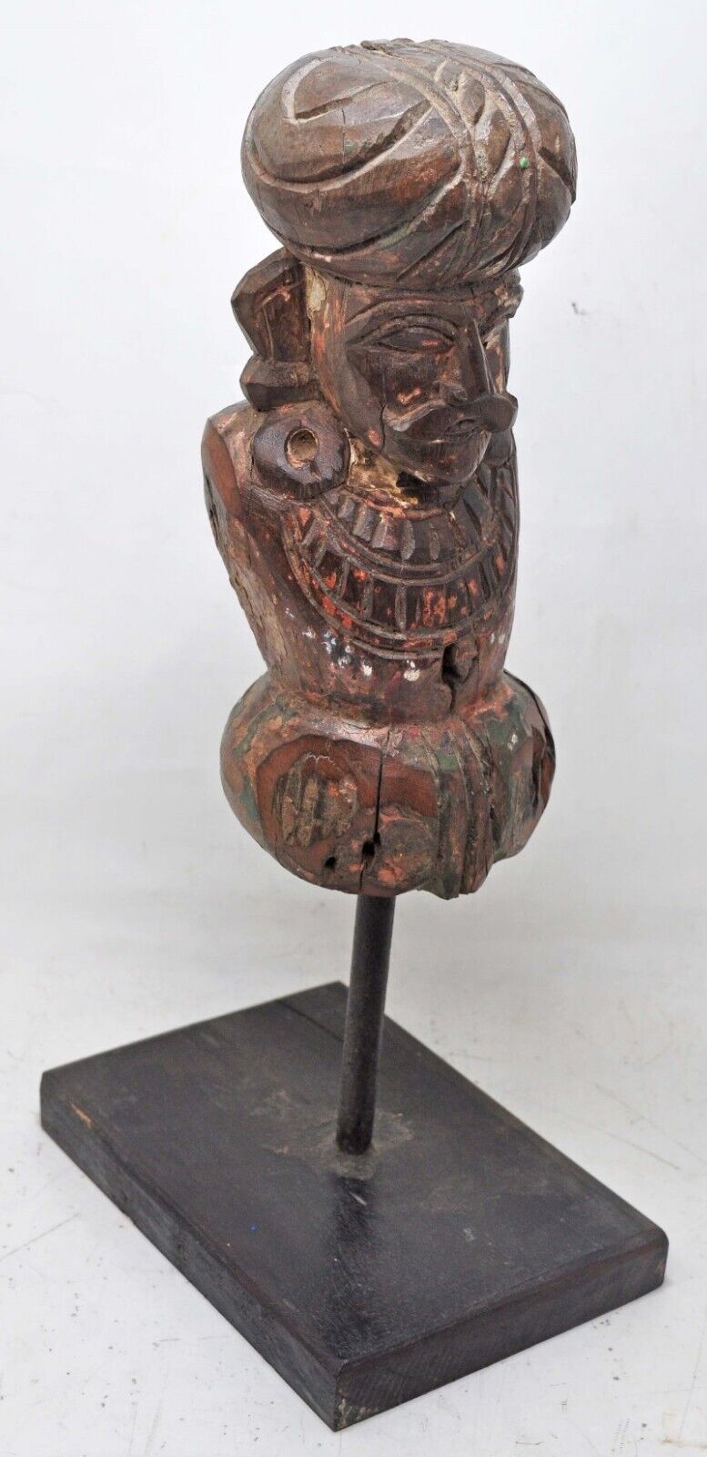 Antique Wooden Watch Man Figurine Statue Original Old Hand Carved