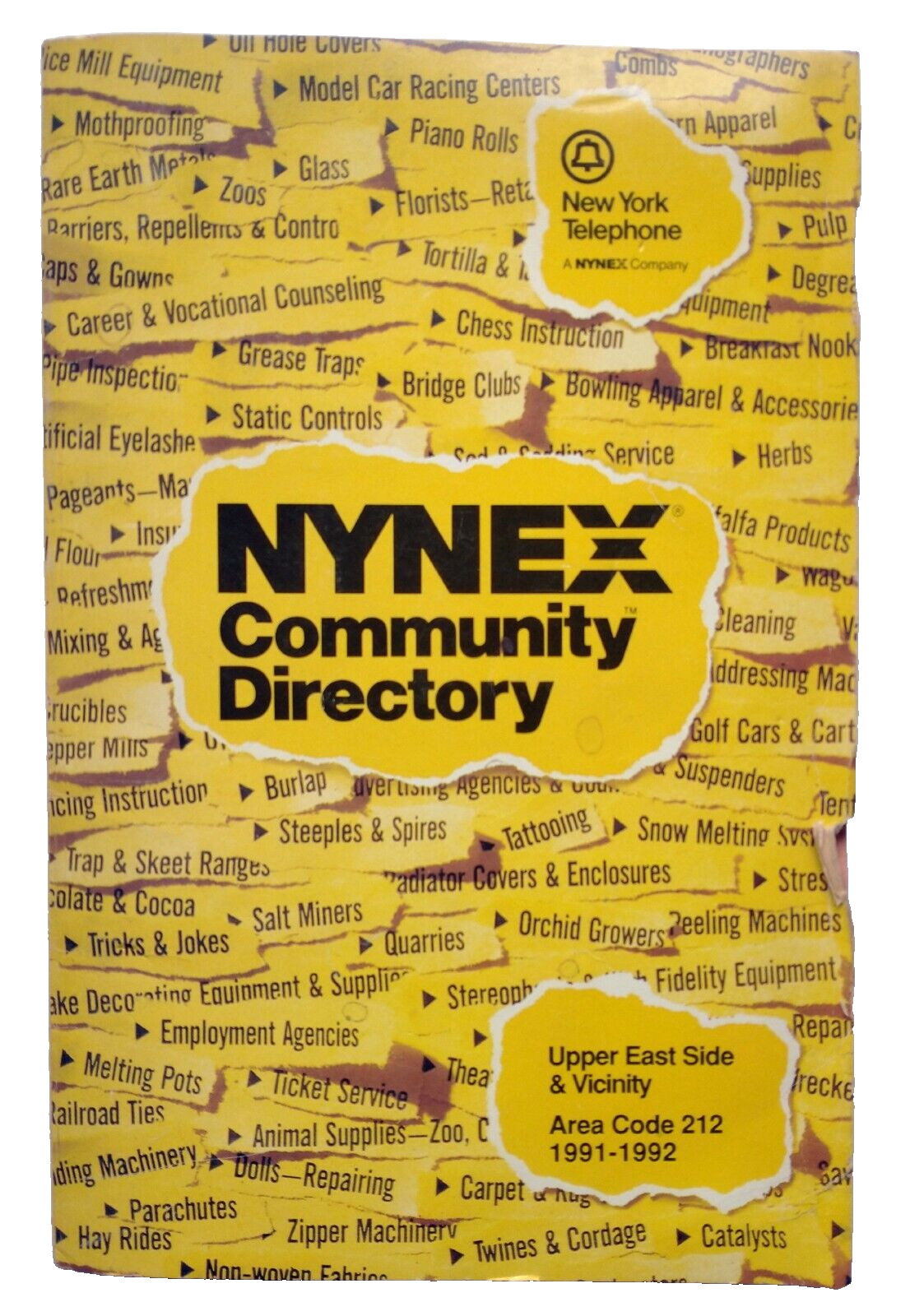 NYNEX Community Directory Upper East Side NY Yellow Pages Phone Book 1991 - 1992