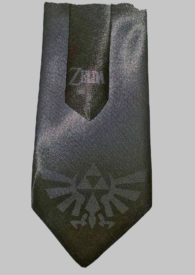 L@@K Legend of Zelda - Triforce Steel Grey Satin  Neck Tie